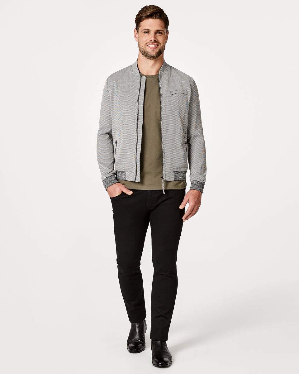 Padstow Casual Jacket, Black/White, hi-res